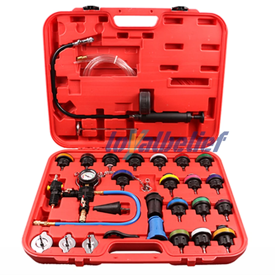 Radiator Pressure Tester - 28-delige universele radiatordruktester vacuümtype koelsysteem testdetector