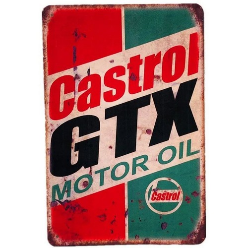 Castrol Oil Gtx - Castrol GTX Motor Oil Tin Sign