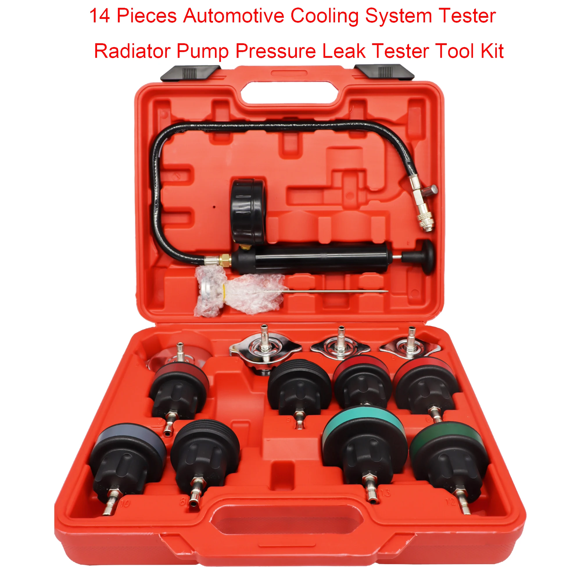 Radiator Pressure Tester - 14 Stuks Universele Radiator Druktester Kit,